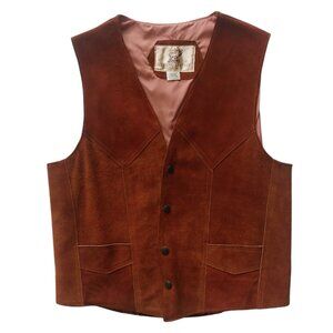 1970s Vintage Brown Suede Western Vest Size M Made in Mexico